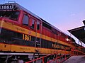 An early morning passenger train at the Panama City railroad station.