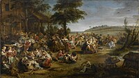 Feasting and dancing peasants, Louvre, c. 1636