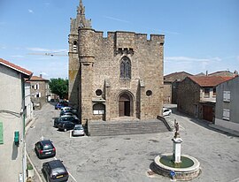 The 14th century fortified church in Quintenas