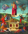 Image 30Depictions of the Resurrection of Jesus are central to Christian art (Resurrection of Christ by Raphael, 1499–1502). (from Jesus in Christianity)