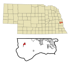 Location of Gretna, Nebraska