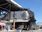 Smith–Ninth Streets station from street level following its reconstruction in 2013