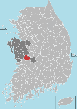 Location in South Korea