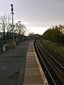 Stewarton station facing towards Kilmarnock with track doubling work in evidence