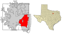 Location of Arlington in Tarrant County