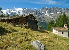 Vue d'une partie du massif des Mischabels avec le Gemshorn au centre gauche.