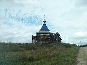 Фото 2016 г. во время восстановления церкви.