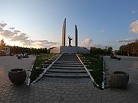 Monumento a Jurij Gagarin, a Orenburg, la città a cavallo tra Europa e Asia