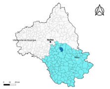 Prades-Salars dans l'arrondissement de Millau en 2020.