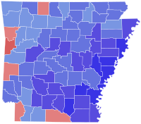 Map of County results of the 1978 Arkansas gubernatorial election.