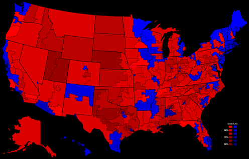 Election results by congressional district.