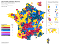 Simplified map shows which group led in each seat after the 1st round.