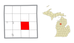 Location within Missaukee County and the state of Michigan