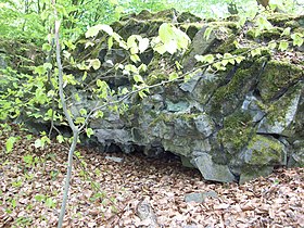 Die Überreste der Burgmauer von Innen