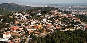 The village, with Barcelona city in distance