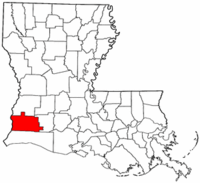 Localização da paróquia no estado da Luisiana