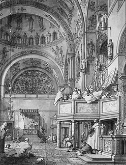 sketch of the interior of Saint Mark's Basilica