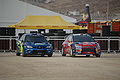 C4 WRC and Impreza WRC in the service park at the 2008 Jordan Rally.