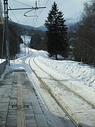 La nouvelle gare Daolasa sur la ligne Trente-Malé-Mezzana. Vue en direction du terminus Mezzana.