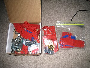 A very basic Erector Set kit of parts