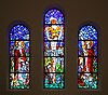 Flinthold Church glass mosaic windows in Copenhagen by Jais Nielsen