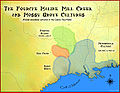 Map showing the en:Fourche Maline culture, en:Mill Creek culture, en:Mossy Grove culture, and en:Marksville culture