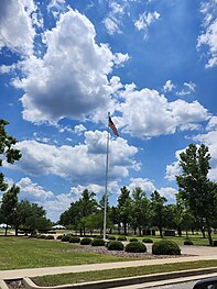 The main post flag just north of Barton Field at Fort Eisenhower.
