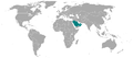 Map showing which nations are members of the Gulf Cooperation Council