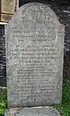 Gravestone with inscription in Welsh