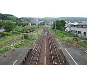 View of tracks from footbridge