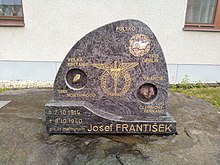 Josef František - memorial stone in Otaslavice, Czechia