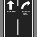 Junction direction lettering with arrow (Option 1)