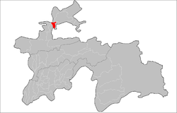 Location of Spitamen District in Tajikistan