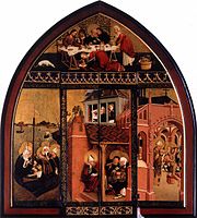 Lucas Moser, Magdalene Altar, Tiefenbronn, 1432 (see bottom right scene)
