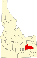 Map of Idaho highlighting Bingham County