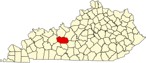 Map of Kentucky highlighting Grayson County