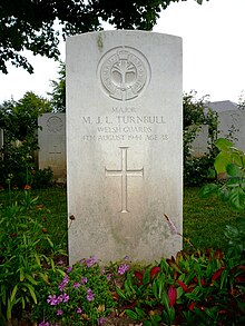 Headstone of Maurice Turnbull. Bayeux CWGC Cemetery.