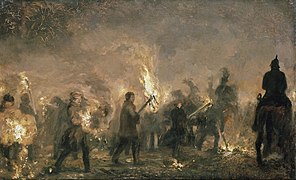 《學生們的火把遊行》，1859
