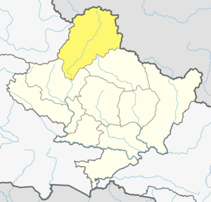 Location of Mustang (dark yellow) in Gandaki Province