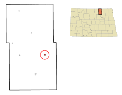 Location of Egeland, North Dakota