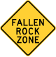 New York State fallen rock sign.