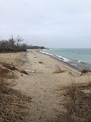 North view of public beach section