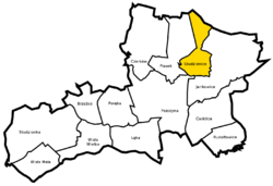 Location of Studzienice within Gmina Pszczyna