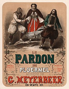 Le pardon de Ploërmel poster, by Henri Télory (restored by Adam Cuerden)