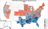 Map of presidential election results by county