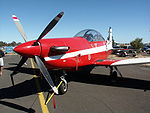 A PC-9 from the Roulettes aerobatic display team. The team forms part of the Air Force Training Group, which operates a number of PC-9 training aircraft.