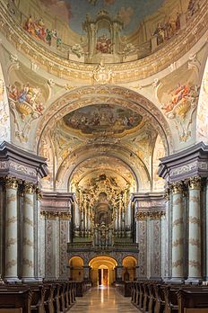 Órgão da igreja do Monastério de Herzogenburg, Baixa Áustria, construído em 1752 por Johann Hencke (1697-1766). (definição 3 387 × 5 081)