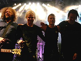 The Rasmus in 2009. From left to right: Rantasalmi, Ylönen, Hakala and Heinonen