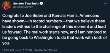 Tina Smith, Kamala Harris