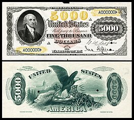 19th century $5,000 Madison Note